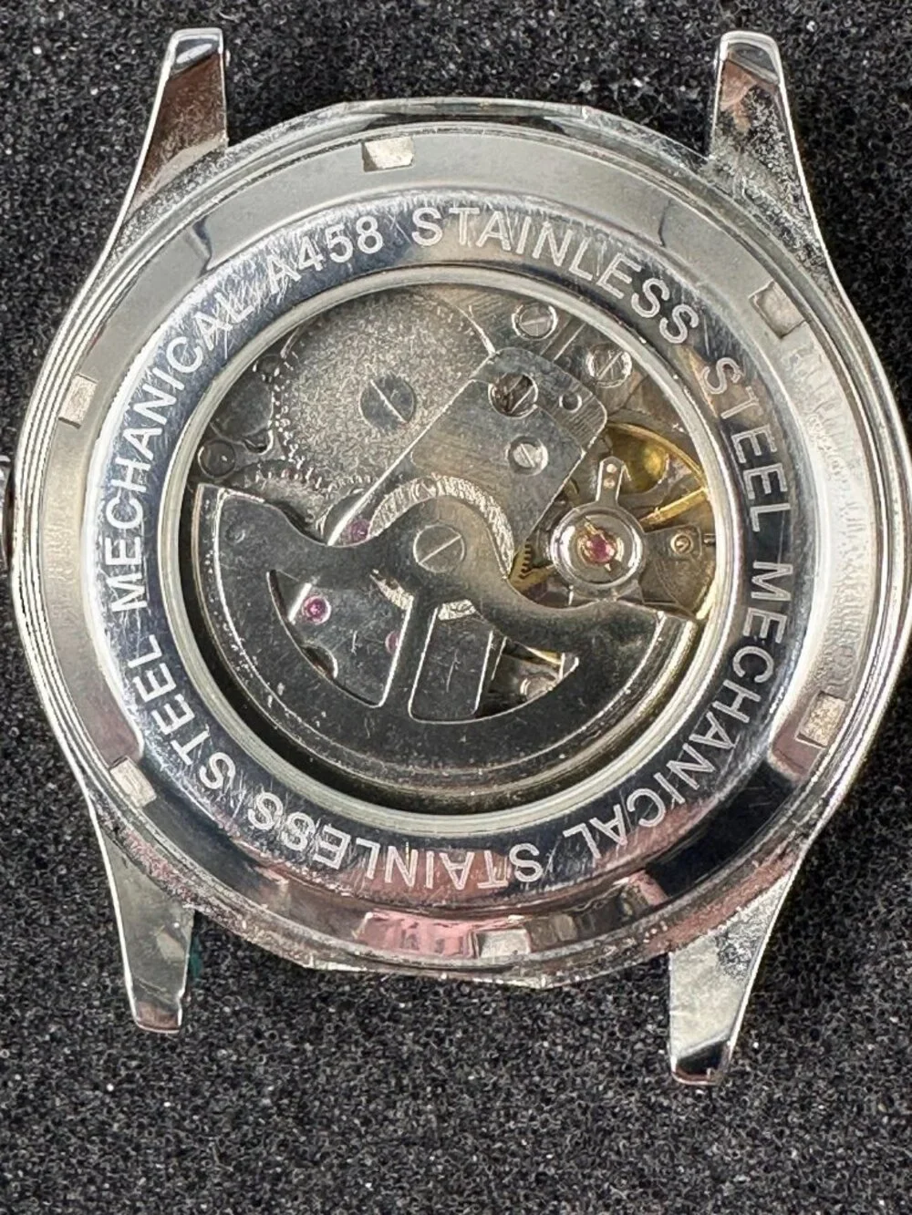 Winner Automatic Watch Silver Tone Mens 41mm Case No Band